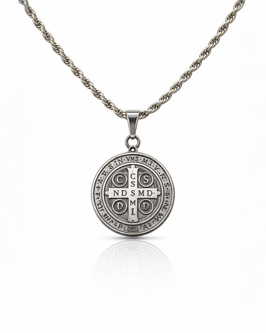 SANTO LEGADO DIAMOND SILVER | CADENA + DIJE Acero 316L Inoxidable