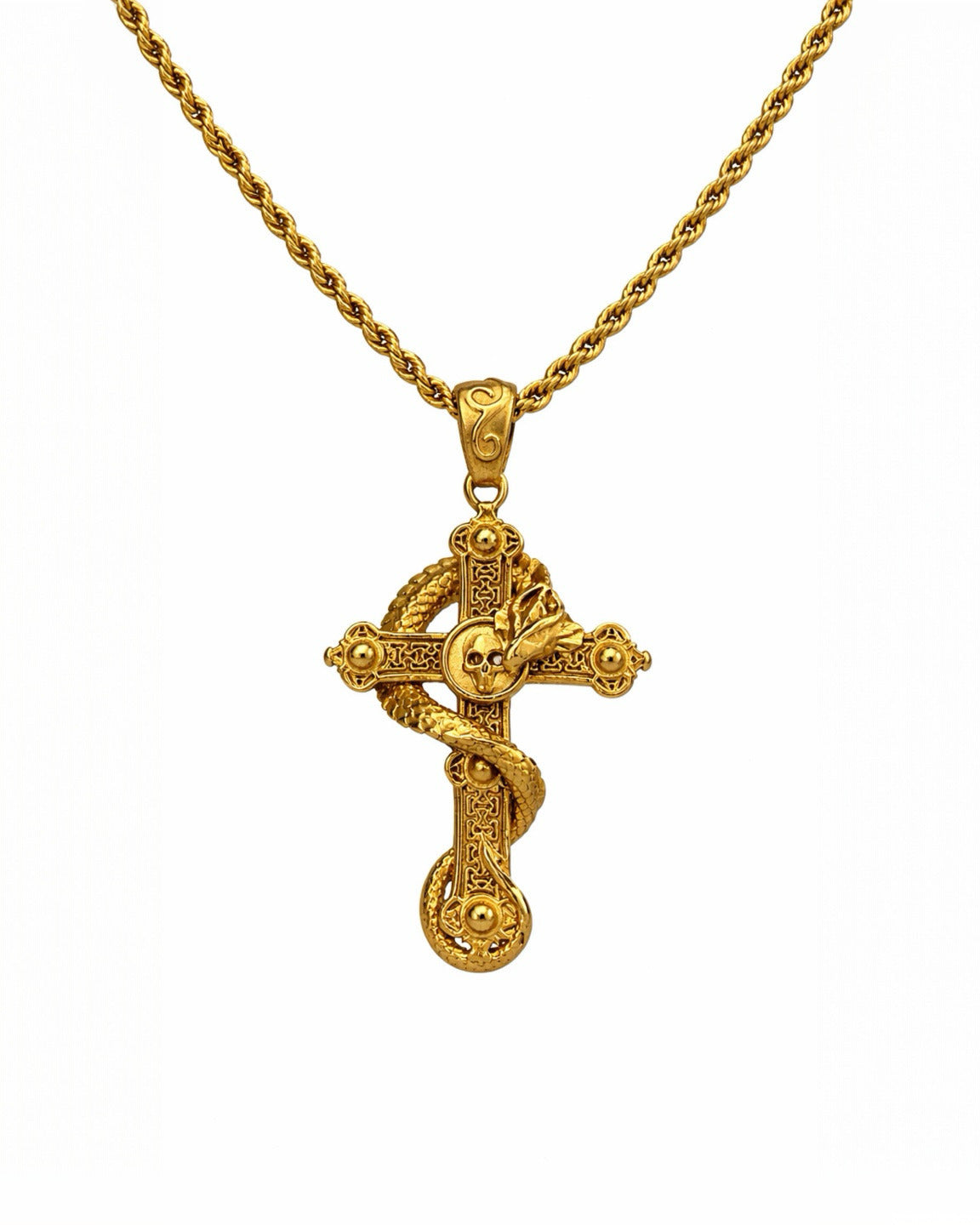 SERPIENTE IMPERIAL GOLD | CADENA + DIJE Acero 316L Inoxidable