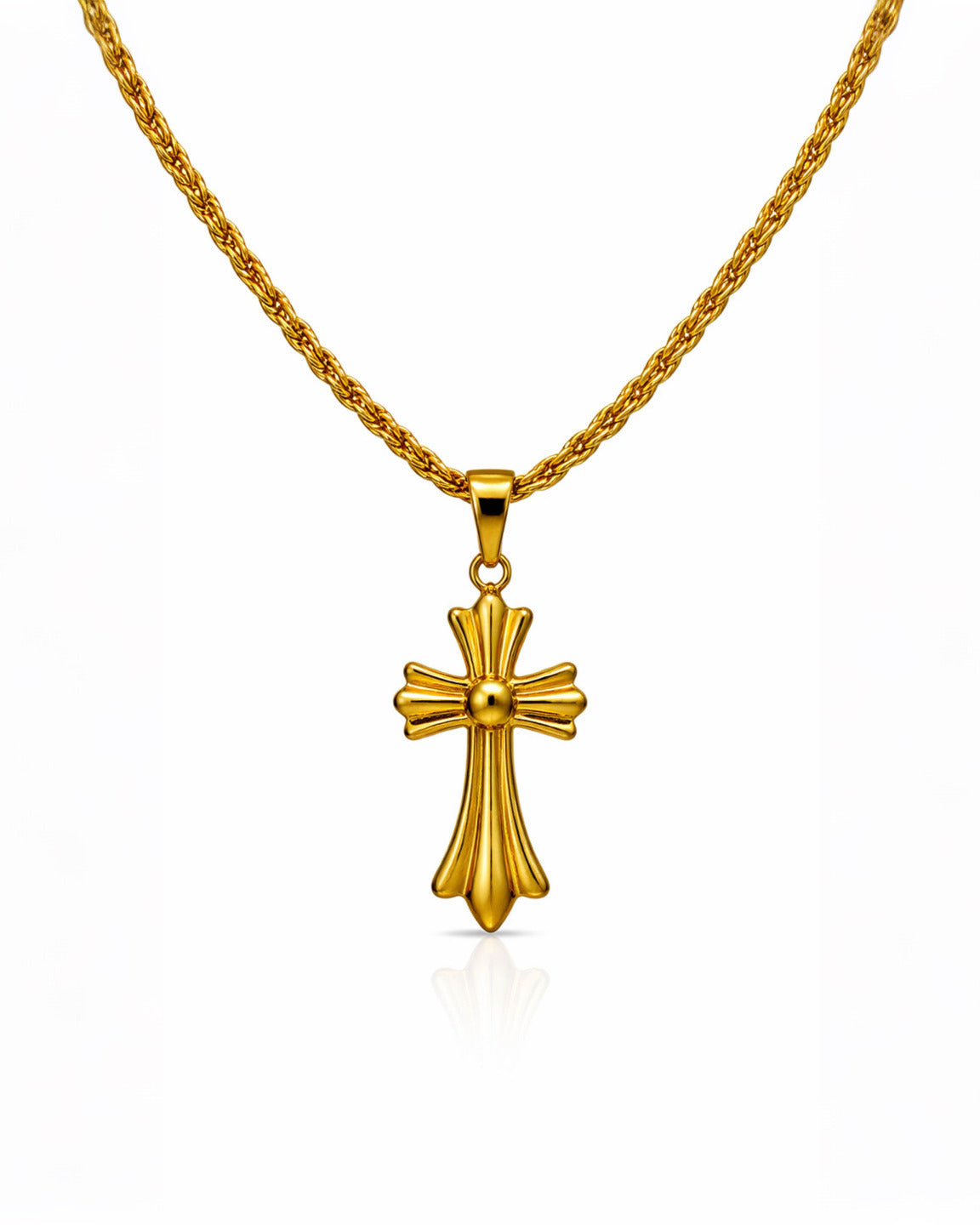 CRUZ ABSOLUTE DOMINION GOLD | CADENA + DIJE Acero 316L Inoxidable