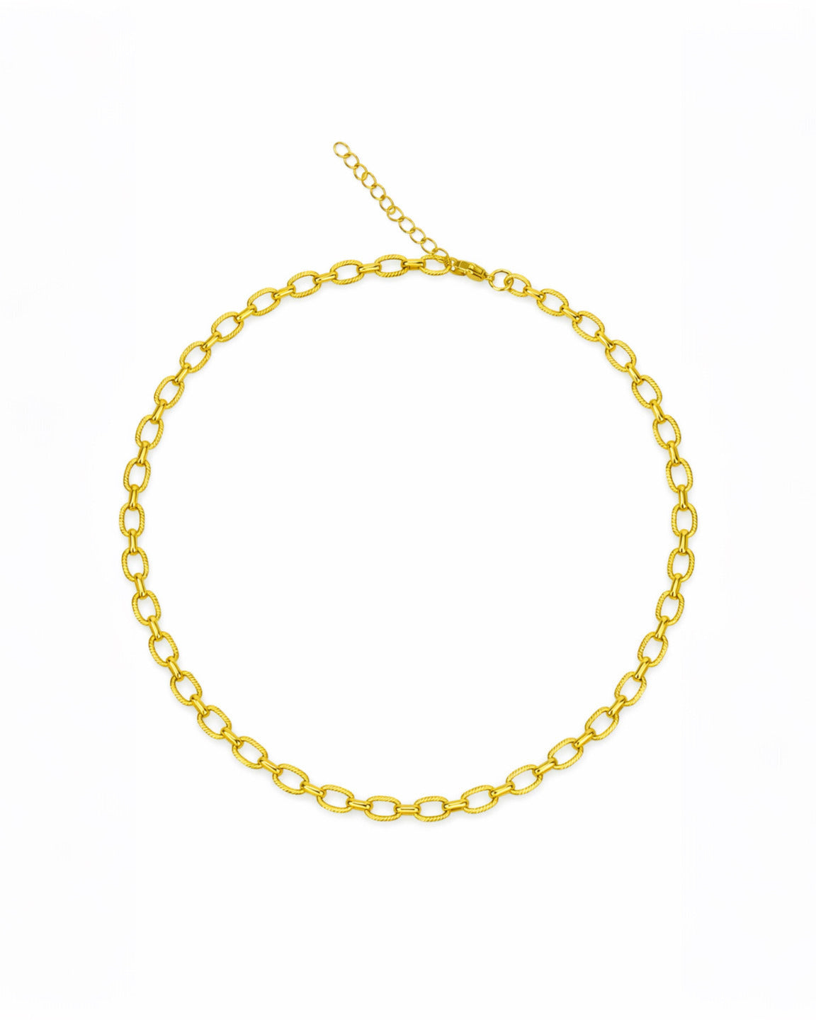 CADENA ESLABÓN TEXTURIZADO GOLD | Acero 316L Inoxidable