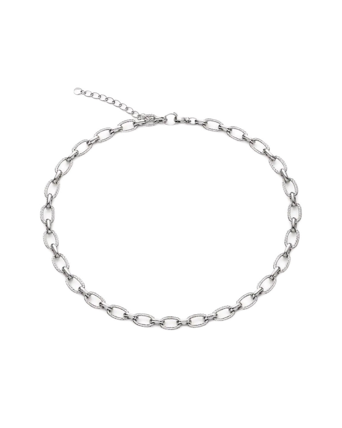 CADENA ESLABÓN TEXTURIZADO SILVER | Acero 316L Inoxidable