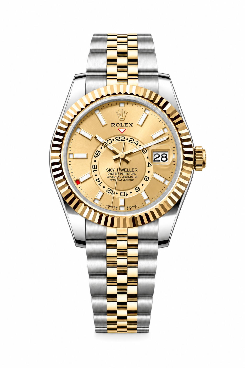 SKY-DWELLER CHAMPAGNE | GOLD & STEEL