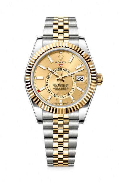 SKY-DWELLER CHAMPAGNE | GOLD & STEEL