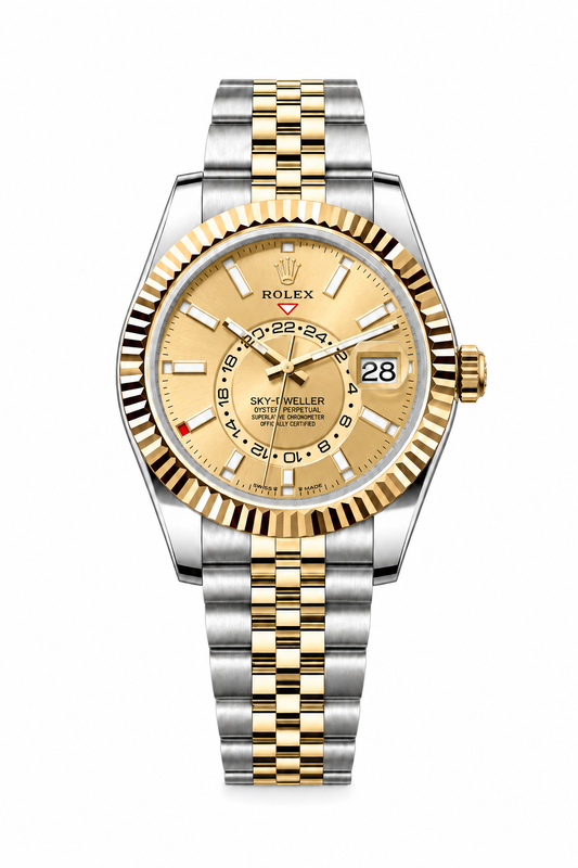 SKY-DWELLER CHAMPAGNE | GOLD & STEEL