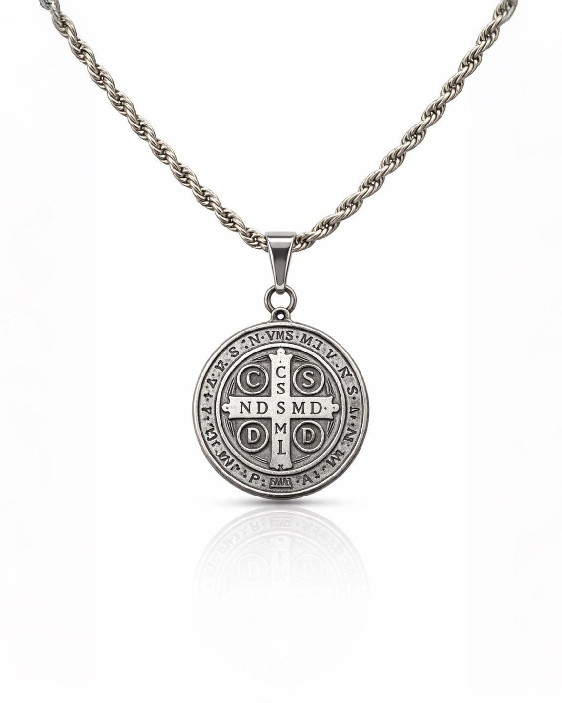 SANTO LEGADO DIAMOND SILVER | CADENA + DIJE Acero 316L Inoxidable