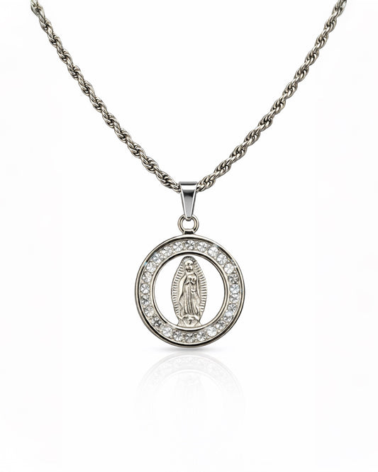 VIRGEN CELESTIAL DIAMOND SILVER | CADENA + DIJE Acero 316L Inoxidable