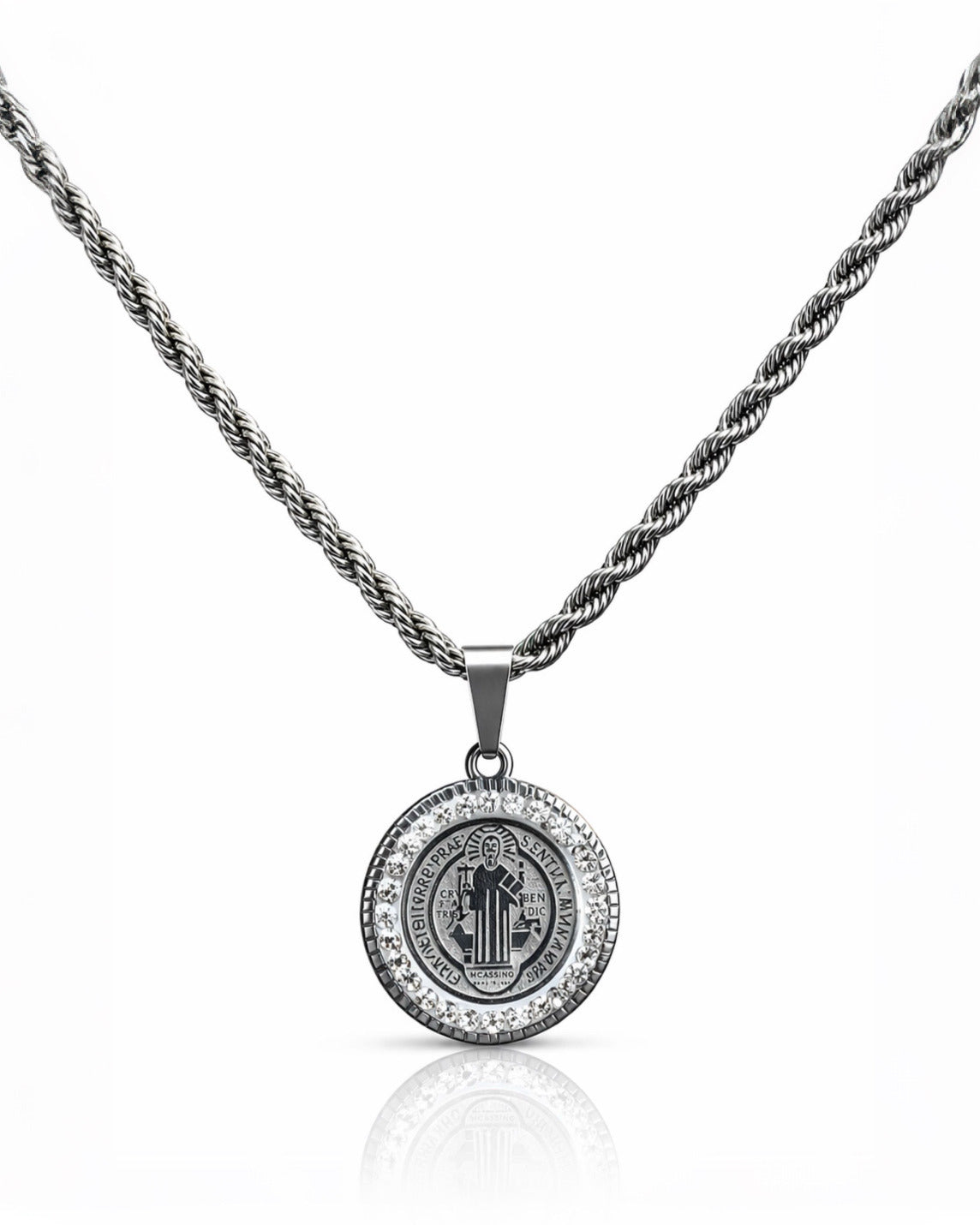 SANTO LEGADO DIAMOND SILVER | CADENA + DIJE Acero 316L Inoxidable