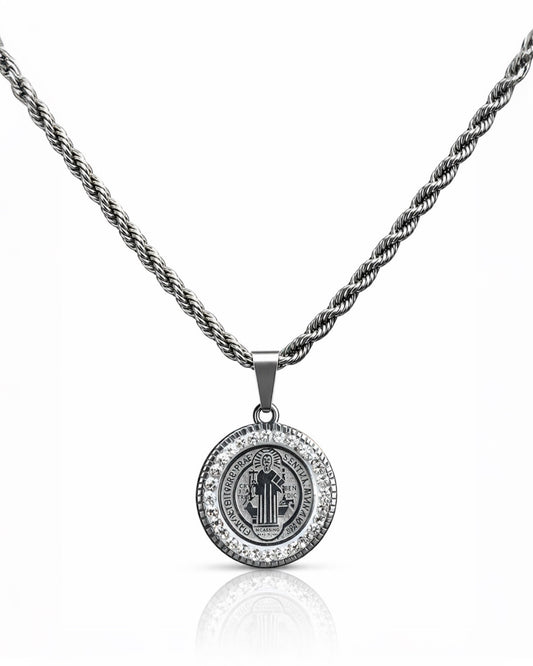 SANTO LEGADO DIAMOND SILVER | CADENA + DIJE Acero 316L Inoxidable