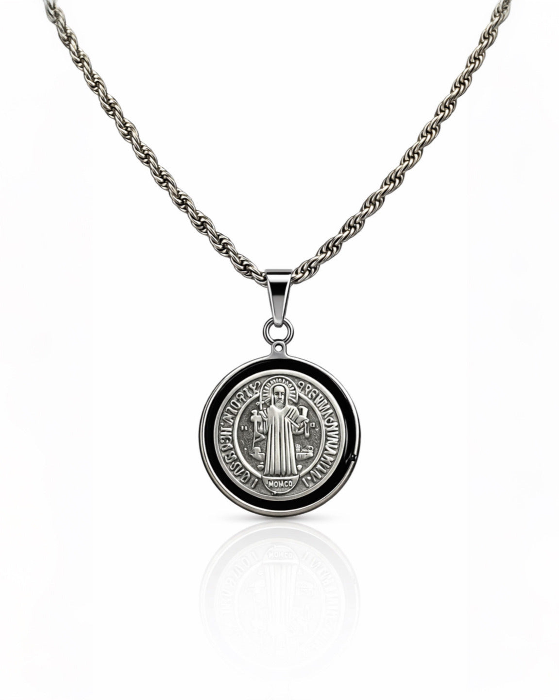 SELLO SAGRADO IMPERIAL SILVER | CADENA + DIJE Acero 316L Inoxidable