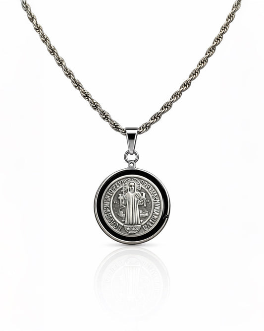 SELLO SAGRADO IMPERIAL SILVER | CADENA + DIJE Acero 316L Inoxidable