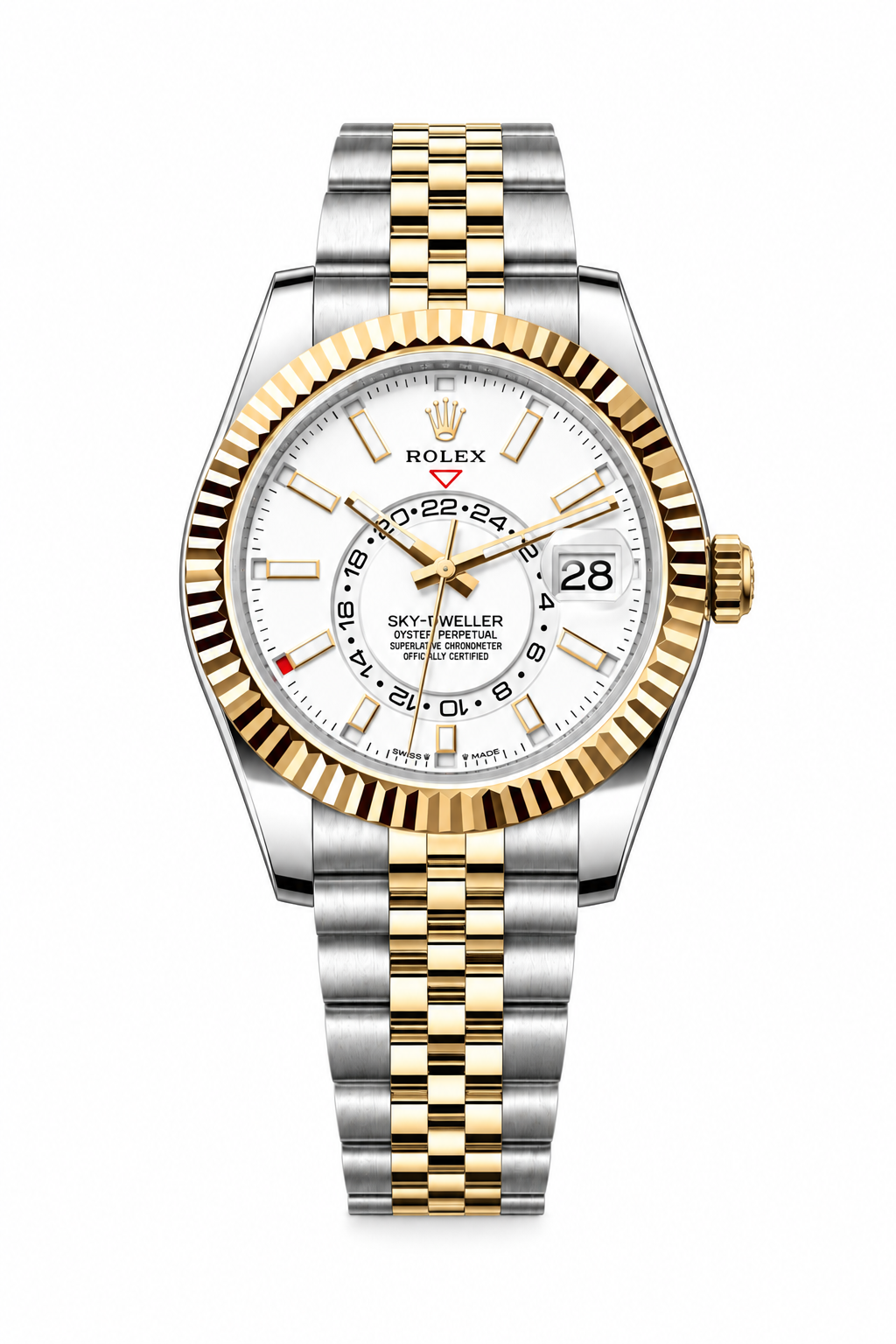 SKY-DWELLER WHITE DIAL TWO-TONE