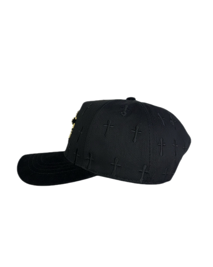 GORRA CRUZ BLACK/GOLD | Snapback Visera Semicurva