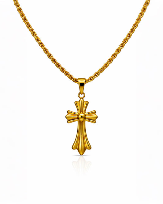CRUZ ABSOLUTE DOMINION GOLD | CADENA + DIJE Acero 316L Inoxidable