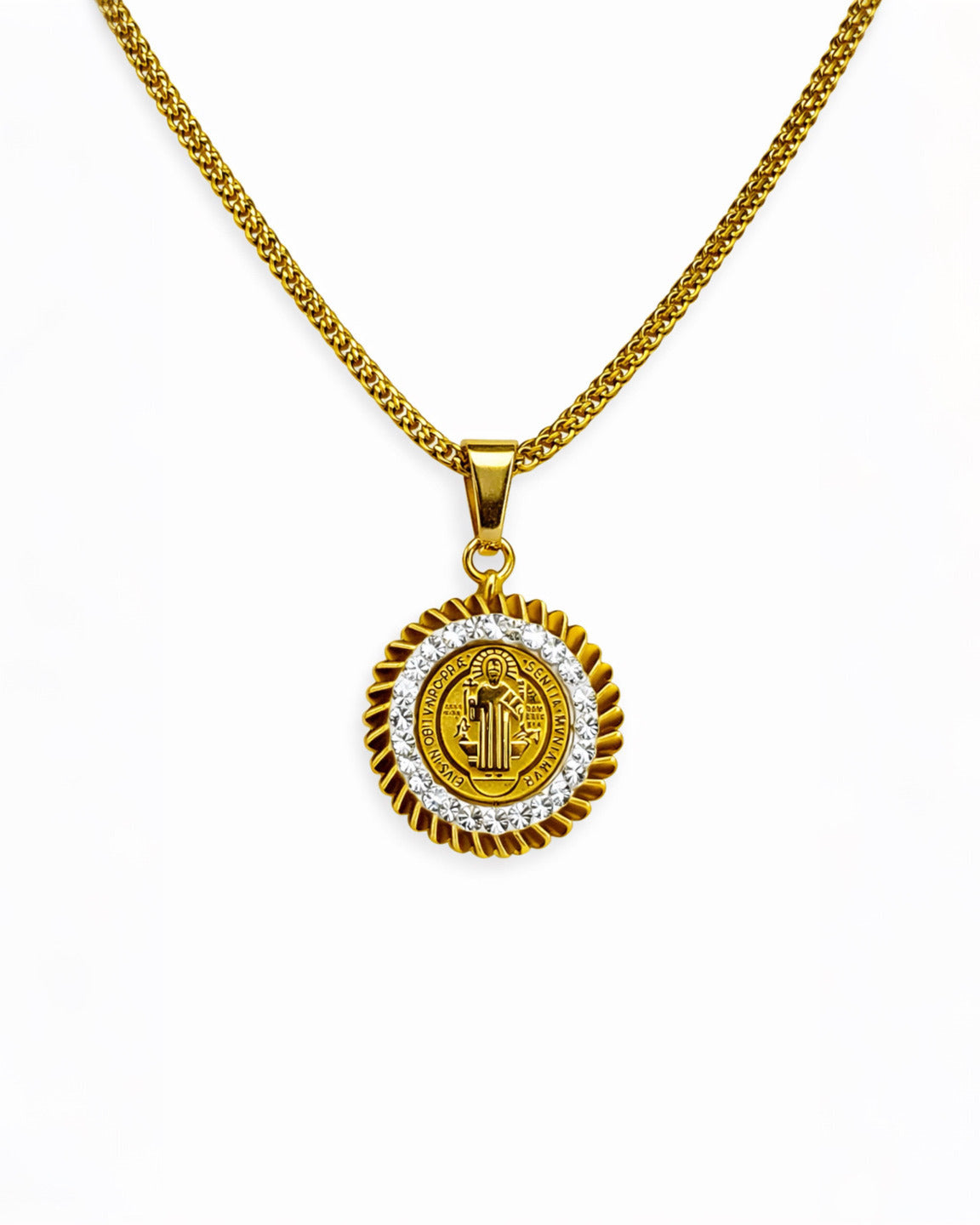MEDALLA MONEDA OPUS REGIA GOLD | CADENA + DIJE Acero 316L Inoxidable
