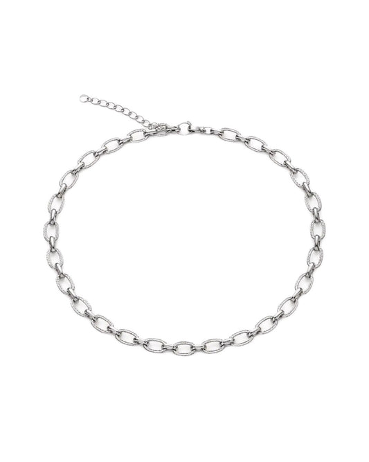 CADENA ESLABÓN TEXTURIZADO SILVER | Acero 316L Inoxidable